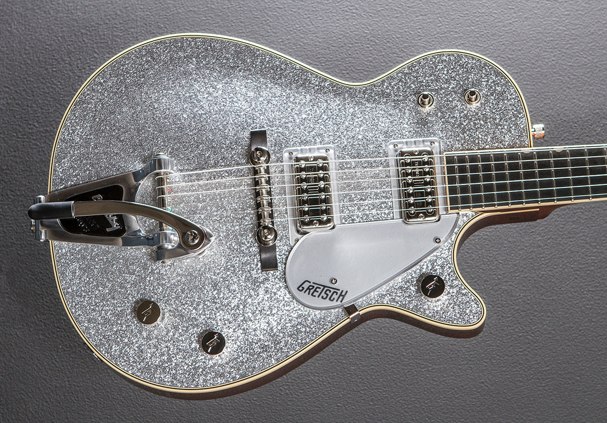 G6129T-59 Vintage Select '59 Silver Jet w/Bigsby – Dave's Guitar Shop