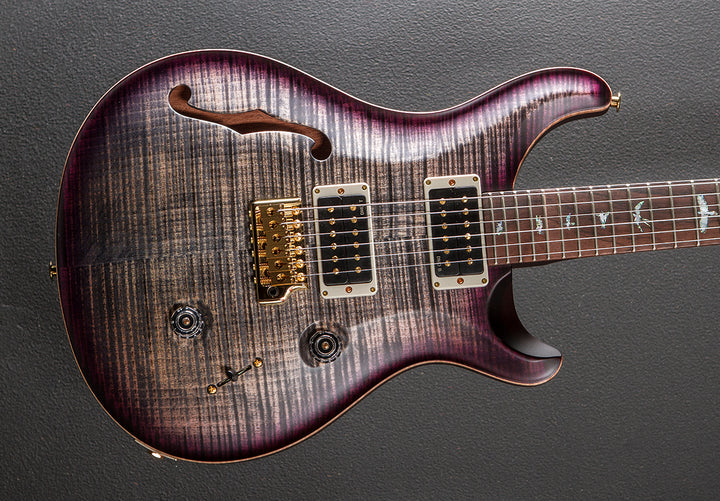 Custom 24 Semi-Hollow Wood Library Limited - Charcoal Purple Burst w/Brazilian