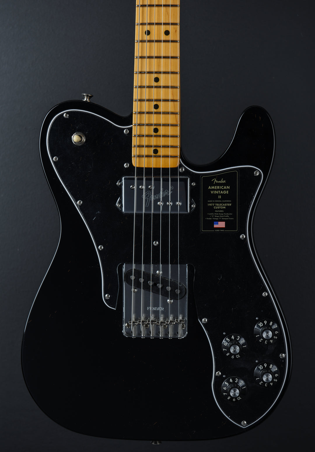 American Vintage II 1977 Telecaster Custom - Black w/Maple