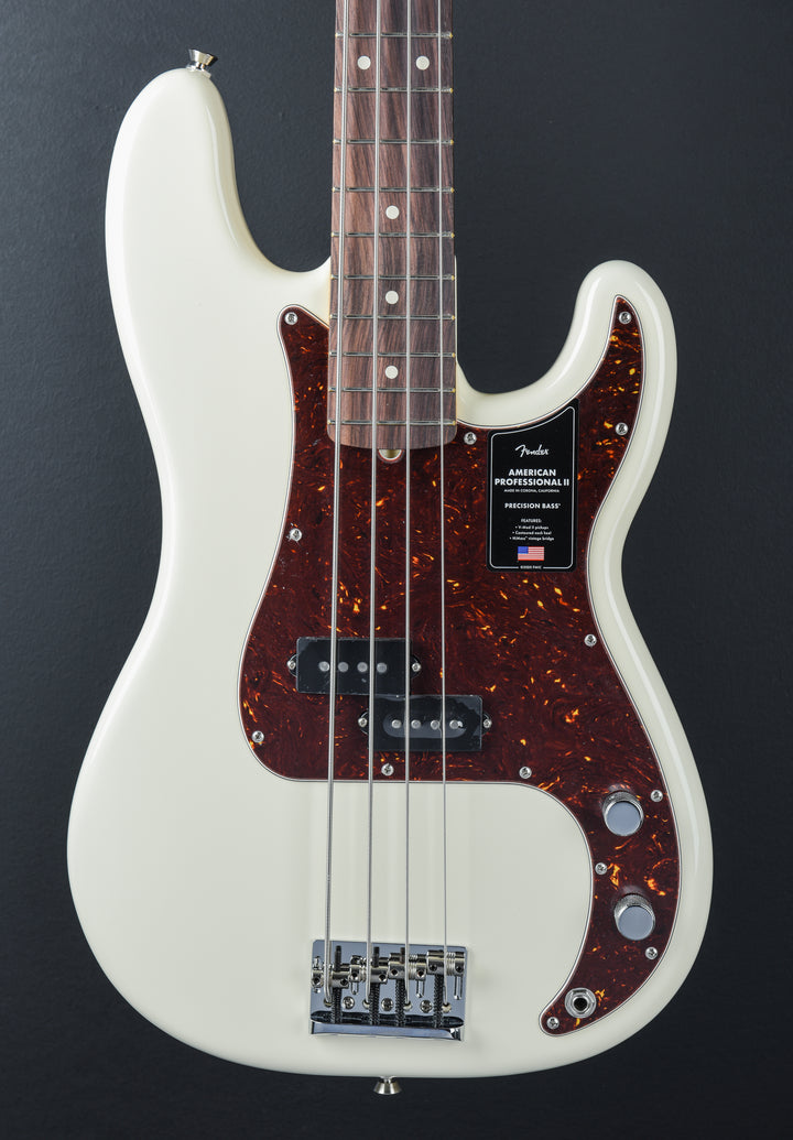 American Professional II Precision Bass - Olympic White w/Maple