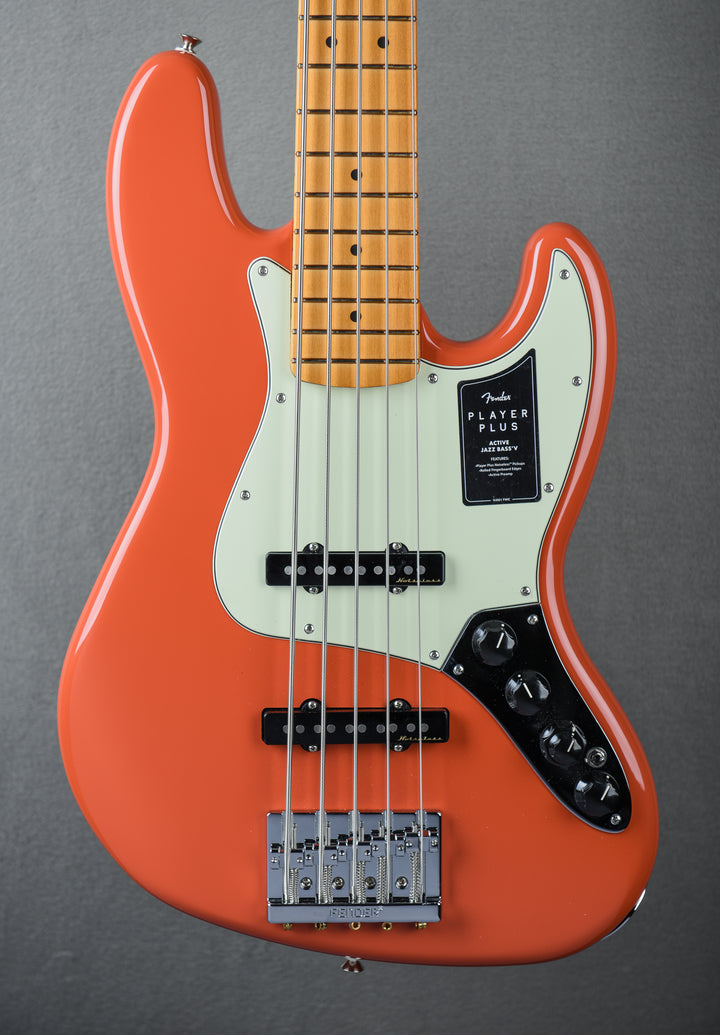 Player Plus Jazz Bass V - Fiesta Red w/Maple