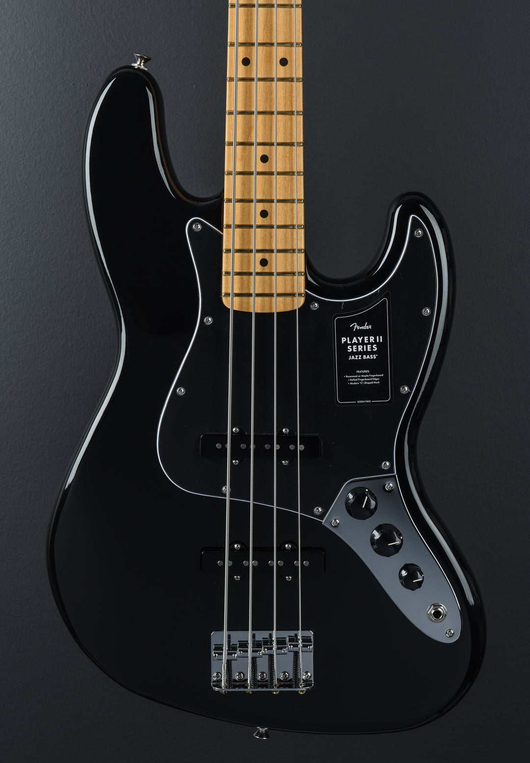 Player II Jazz Bass - Black W/Maple