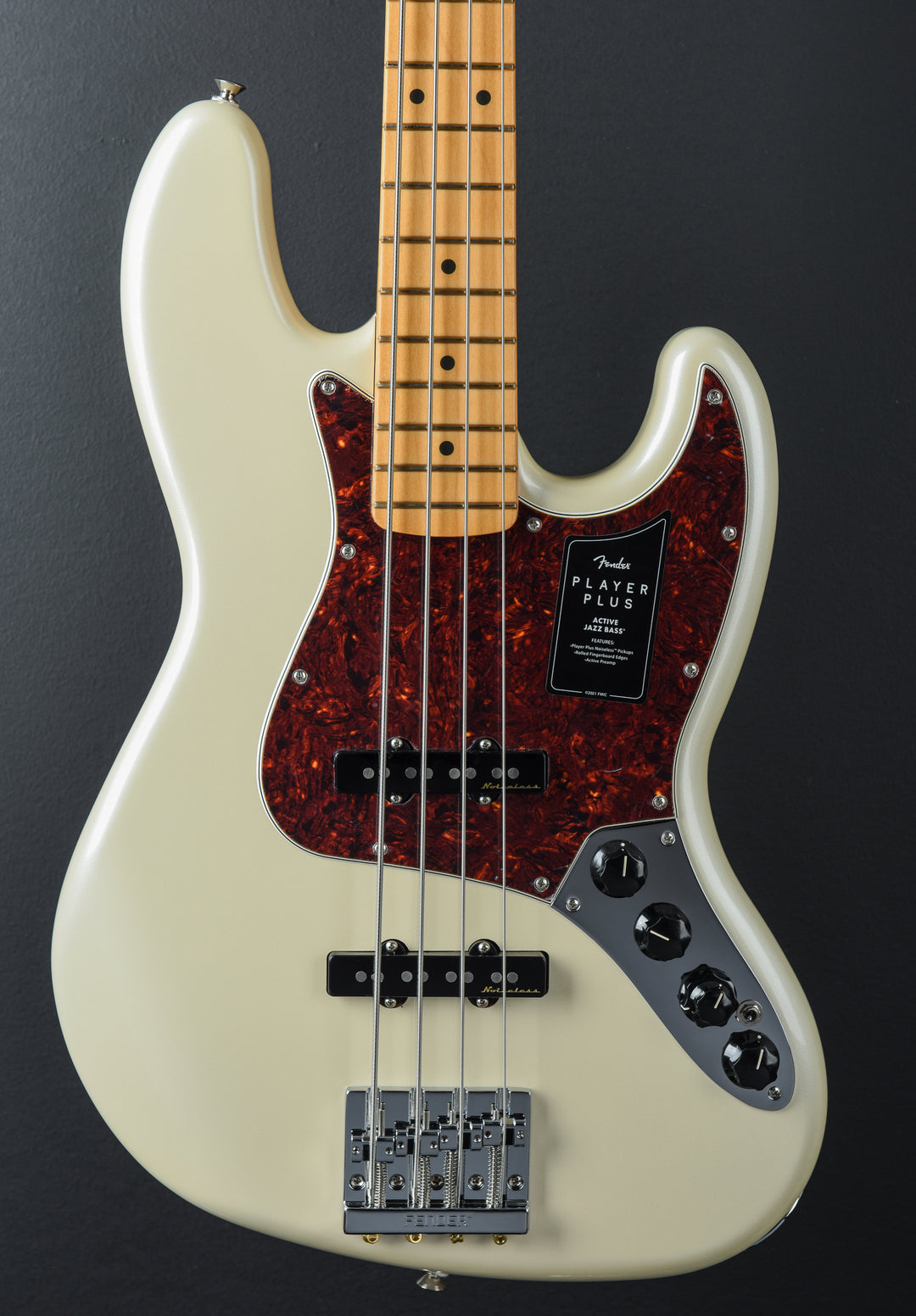 Player Plus Jazz Bass - Olympic Pearl w/Maple