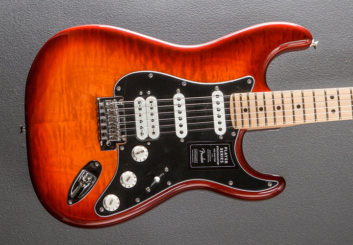 Player Stratocaster HSS Plus Top – Aged Cherry Burst w/Maple