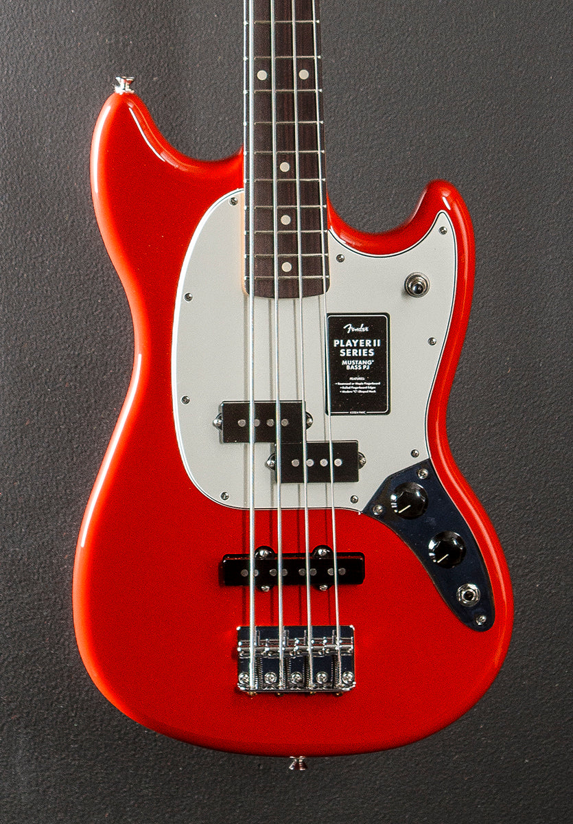 Player II Mustang Bass PJ - Coral Red w/Rosewood