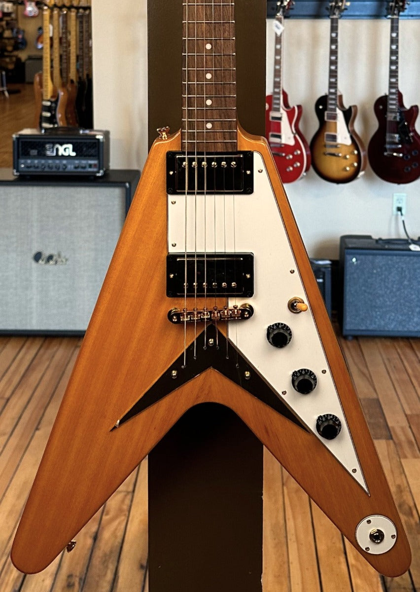 1958 Korina Flying V (White Pickguard) - Aged Natural