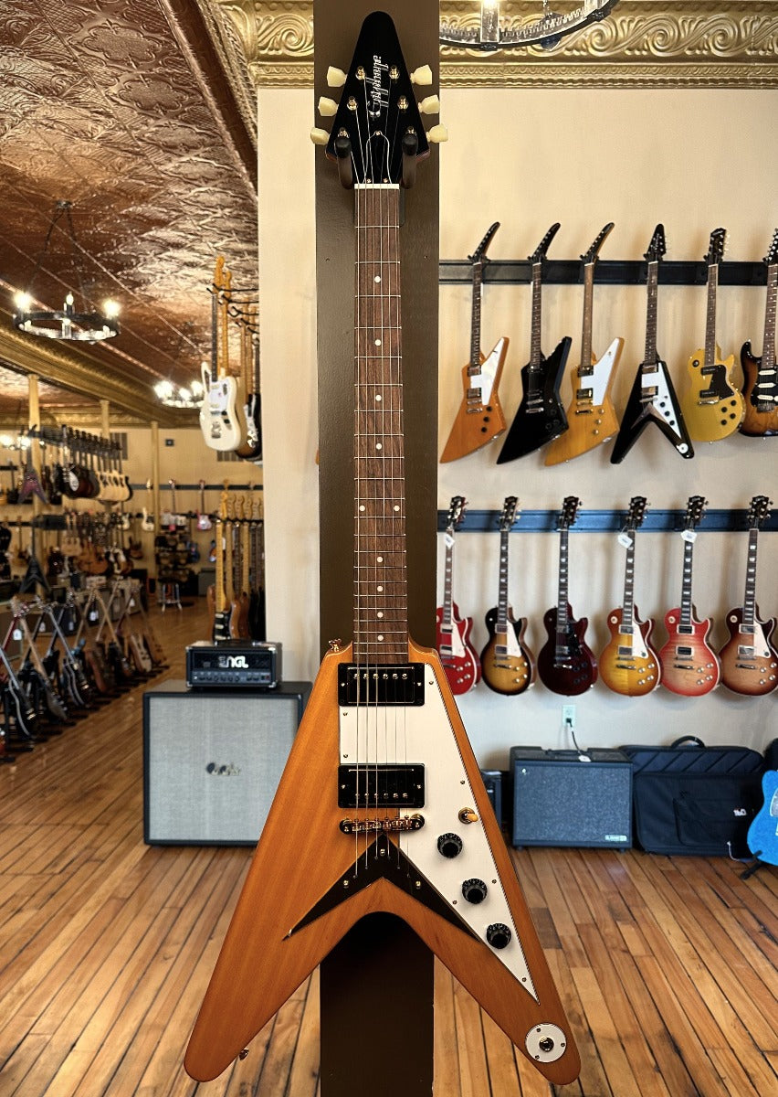 1958 Korina Flying V (White Pickguard) - Aged Natural