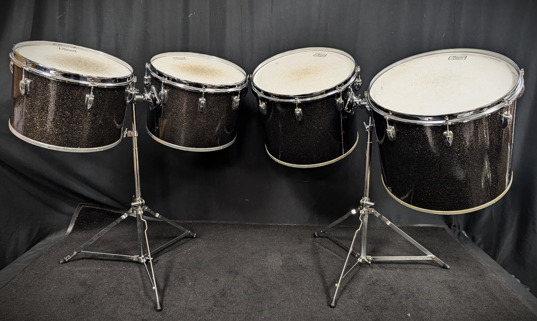 13, 14, 15, and 16 Inch Concert Toms with Stands Vintage 1970s