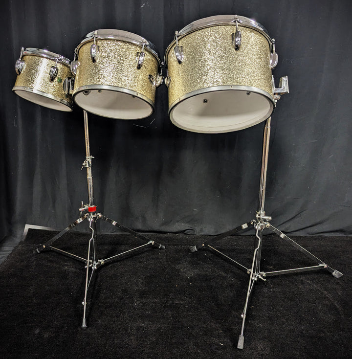 8, 10, 12 Inch Concert Toms with Stands Vintage 1970s