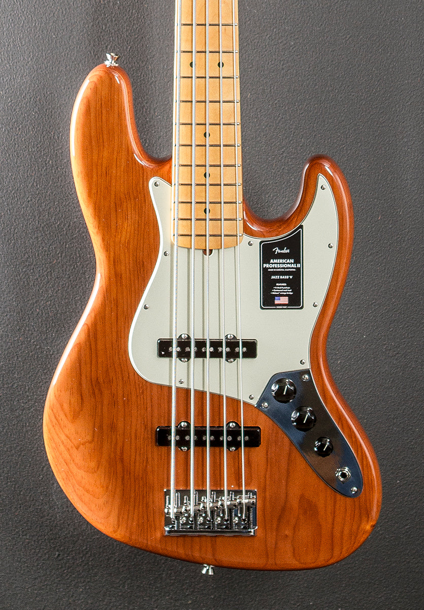 American Professional II Jazz Bass V - Roasted Pine w/Maple