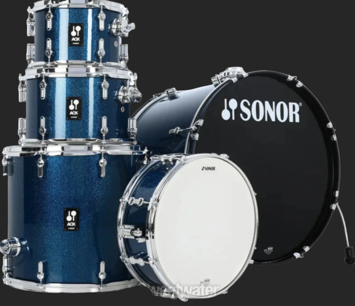 AQX Stage 5-piece Drum Set with Hardware Pack - Blue Ocean Sparkle