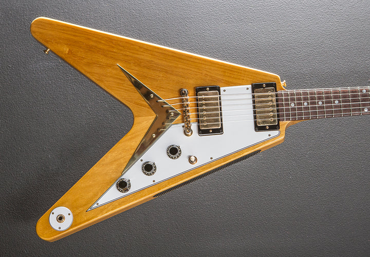 1958 Korina Flying V Reissue (White Pickguard) - Natural