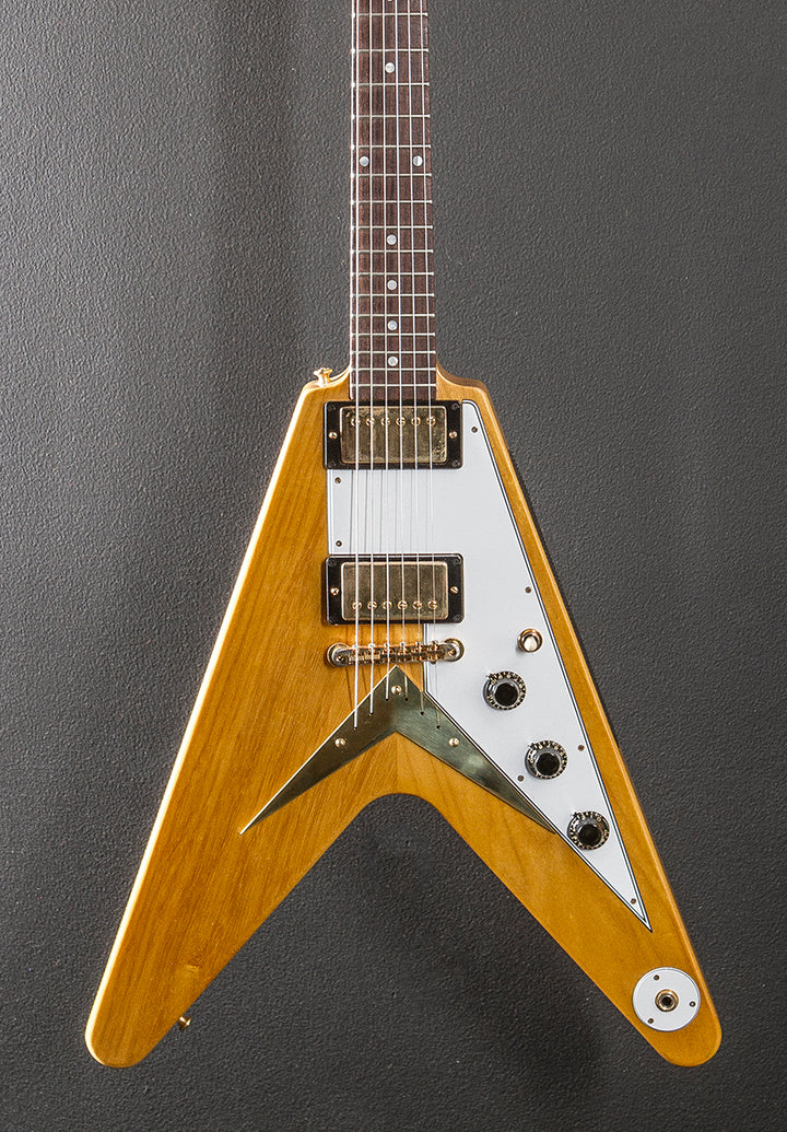 1958 Korina Flying V Reissue (White Pickguard) - Natural