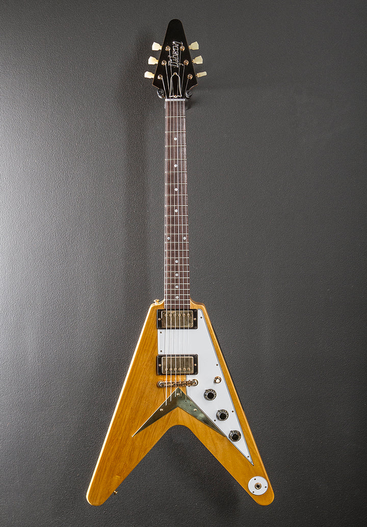 1958 Korina Flying V Reissue (White Pickguard) - Natural