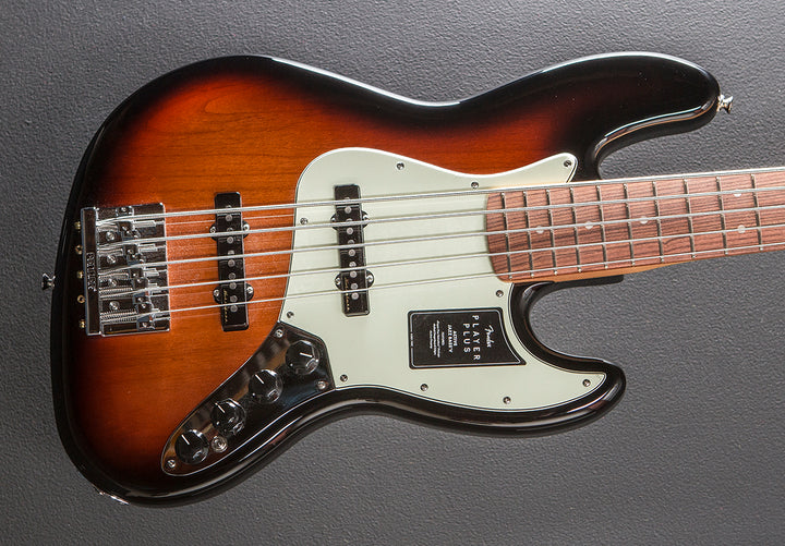 Player Plus Jazz Bass V - 3 Color Sunburst w/Pau Ferro