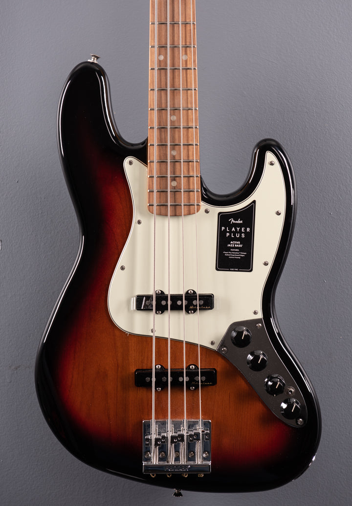 Player Plus Jazz Bass – 3 Color Sunburst w/Pau Ferro